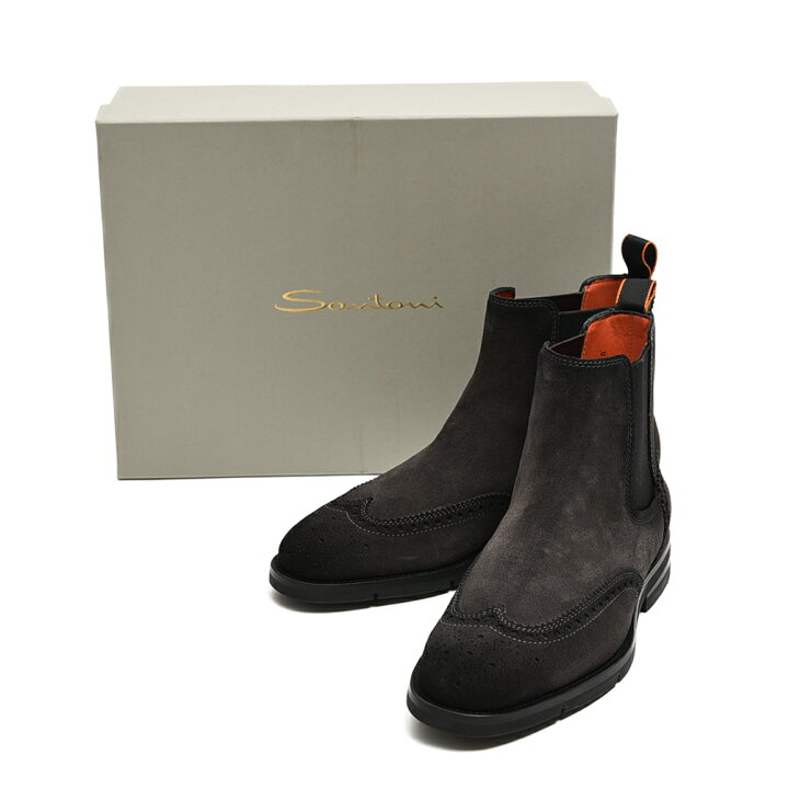 楽天市場】【SALE】 サントーニ Santoni スエード ブローグチェルシー 
