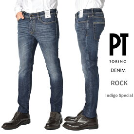 【SALE】 ピーティートリノ デニム PT TORINO DENIM ROCK ロック SKINNY FIT デニムジーンズ ストレッチパンツ スキニー メンズ Indigo Special ウォッシュド ブルー イタリア ブランド PT05