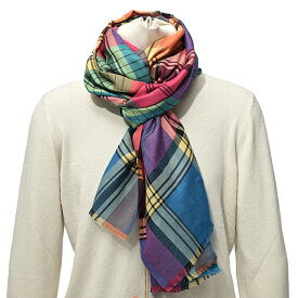【クリアランス】 エトロ ETRO ストール マフラー 春 秋 3シーズン メンズ レディース 男女兼用 カシミヤ シルク チェック マルチカラー イタリア ブランド MADE IN ITALY ギフト プレゼント 無料ラッピング