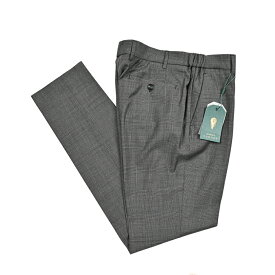 【半額以下】 ベルウィッチ BERWICH MORELLO モレロ スラックス ノータック パンツ ストレッチ 秋冬 春 3シーズン メンズ ヴァージンウール 100％ グレンチェック グレー イタリア ブランド MADE IN ITALY