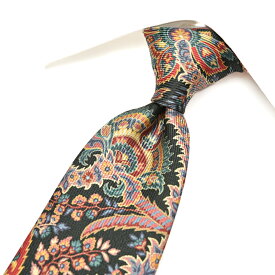 【半額以下】【P10倍】 エトロ ETRO ネクタイ オールシーズン メンズ シルク 100% 総柄 ブラック イタリア ブランド MADE IN ITALY ビジネス ギフト プレゼント ラッピング無料