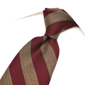 【半額以下】 バルバ BARBA ネクタイ セッテピエゲ 秋冬 メンズ ウール シルク レジメンタル ブラウン レッド イタリア ブランド HAND MADE IN ITALY ビジネス ギフト プレゼント ラッピング無料