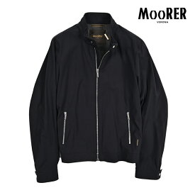 【クーポンで半額】 ムーレー MOORER VANGI-KN シングルライダースジャケット ジップアップブルゾン 春夏 秋 3シーズン メンズ ライトアウター ACQUA RESISTANT 撥水透湿 2軸方向ストレッチナイロン ネイビー イタリア ブランド MADE IN ITALY
