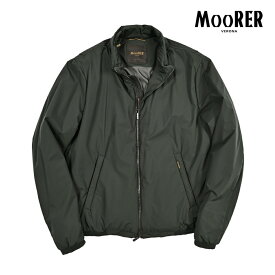 【スーパーSALE】【半額以下】 ムーレー MOORER STAZIO-SKT ACQUA PROOF 中綿入りブルゾン スタンドカラー フーディージャケット 春 秋 3シーズン メンズ ライトウェイト アウター 撥水透湿性 防水 ポリエステル 100% グリーン MADE IN ITALY
