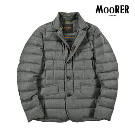 【クリアランス】【半額以下】 ムーレー MOORER ZAYN-L ダウンジャケット テーラード ショートブルゾン 秋冬 メンズ アウター ヴァージンウール カシミヤ グレー イタリア ブランド MADE IN ITALY
