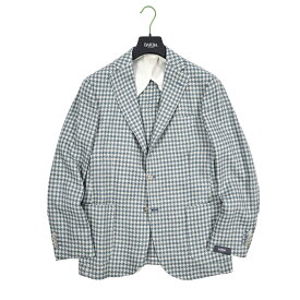 【SALE】 バルバ BARBA 【2026年 春夏新作】 JACKET JIM2 テーラードジャケット 2Bシングル 春夏 メンズ ヴァージンウール シルク リネン コットン チェック ライトブルー MADE IN ITALY