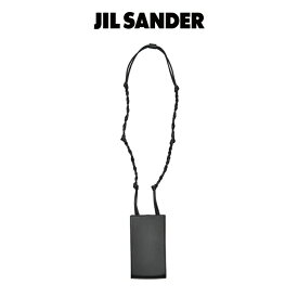 ジルサンダー JIL SANDER タングル スマートフォンケース ミニポシェット クロスボディ ショルダーバッグ メンズ レディース 男女兼用 カーフレザー 牛革 100% ブラック イタリア ブランド MADE IN ITALY