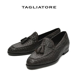 【SALE】 タリアトーレ TAGLIATORE 【2025年 春夏新作】 タッセルローファー スリッポン ローカット モカシン シューズ メンズ カーフレザー 100% イントレチャート ダークブラウン イタリア ブランド MADE IN ITALY