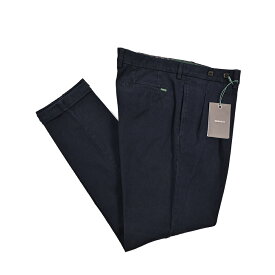 【新春初売り】【半額以下】 ベルウィッチ BERWICH BARBER-GD 2P バーバー コットンスラックス ツータック 2プリーツ パンツ 秋冬 メンズ コットンストレッチ ネイビー イタリア ブランド MADE IN ITALY