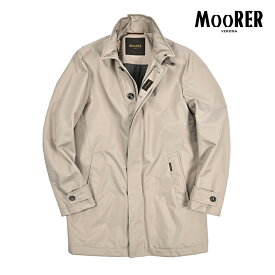 【クーポンで半額】 ムーレー MOORER DUCA-GF ダスターコート スタンドカラー レザートグル 収納可能フード付き 春夏 秋 3シーズン メンズ ライトアウター ACQUA PROOF 防水透湿 ポリエステル 100% グレージュ イタリア ブランド MADE IN ITALY
