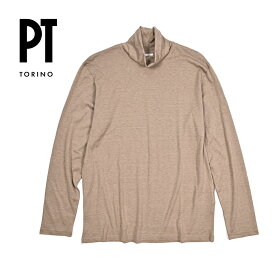 【秋冬先行セール】 ピーティートリノ PT TORINO シルク混 タートルネック ニットセーター ハイゲージ 長袖 秋冬 春 3シーズン メンズ シルク コットン ブラウン イタリア ブランド PT01 MADE IN ITALY