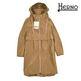 【P10倍】 ヘルノ HERNO 【2026年 春夏新作】 スプリングコート フーディーコート 春夏 レディース ライトアウター ポリエステル 100% ブラウン イタリア ブランド MADE IN ITALY