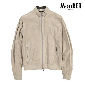 【SALE】【40％OFF】 ムーレー MOORER MAURILIO-CPF スエードレザーブルゾン スタンドカラー ボンバージャケット 秋冬 春 3シーズン メンズ アウター ラムレザー 100% ベージュ イタリア ブランド MADE IN ITALY