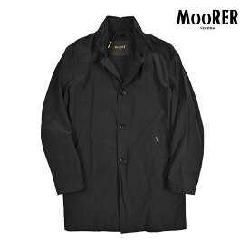 【春夏先行セール】【半額以下】 ムーレー MOORER HEKTOR-KH スタンドカラーコート フード内蔵 春夏 秋 3シーズン メンズ ライトアウター 撥水 ポリエステル ポリアミド ブラック イタリア ブランド MADE IN ITALY