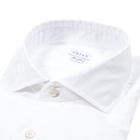 【秋冬先行セール】【P10倍】 オリアン ORIAN 【2025-26年 秋冬新作】 ドレスシャツ ワイシャツ ホリゾンタルカラー 長袖 メンズ Slim Fit スリムフィット コットン 100% ホワイト 白 イタリア ブランド