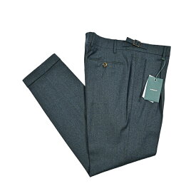 【新春初売り】【半額以下】 ベルウィッチ BERWICH RETRO 1P レトロ スラックス ワンタック 1プリーツ パンツ サイドアジャストベルト 秋冬 メンズ ヴァージンウール 100% グリーン イタリア ブランド MADE IN ITALY