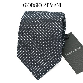 【SALE】【P20倍】 ジョルジオ アルマーニ GIORGIO ARMANI ネクタイ オールシーズン メンズ シルク 100% 小紋柄 ネイビー イタリア ブランド HAND MADE IN ITALY ビジネス ギフト プレゼント ラッピング無料