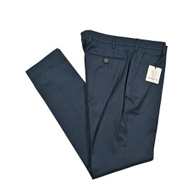 【クリアランス】【半額以下】 ベルウィッチ BERWICH MORELLO モレロ コットンスラックス ノータック パンツ 春夏 秋 3シーズン メンズ コットン 100% シャドーストライプ ソラーロ ネイビー イタリア ブランド MADE IN ITALY