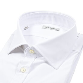 【P10倍】 ギローバー GUY ROVER 【2025-26年 秋冬新作】 ドレスシャツ ワイシャツ ワイドカラー 長袖 メンズ 表前立て プラケットフロント ストレッチ ナイロン ホワイト 白 イタリア ブランド MADE IN ITALY