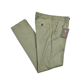 【半額以下】 ベルウィッチ BERWICH MORELLO-GD モレロ コットンスラックス ノータック チノ パンツ 春夏 メンズ コットンストレッチ シャドーストライプ カーキグリーン イタリア ブランド MADE IN ITALY