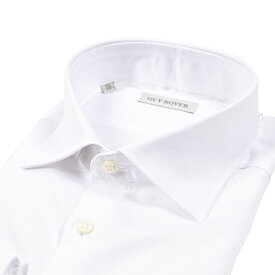 【P10倍】 ギローバー GUY ROVER 【2025-26年 秋冬新作】 ドレスシャツ ワイシャツ ワイドカラー 長袖 メンズ 裏前立て フレンチフロント コットン 100％ ホワイト 白 イタリア ブランド MADE IN ITALY