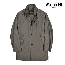 【春夏先行セール】【半額以下】 ムーレー MOORER HEKTOR-MS スタンドカラーコート フード内蔵 春夏 秋 3シーズン メンズ ライトアウター 高機能ストレッチナイロン グレー イタリア ブランド MADE IN ITALY