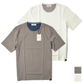グランサッソ GRAN SASSO Tシャツ カットソー 半袖 クルーネック 春夏 メンズ コットン 100％ ブラウン ホワイト 2色展開 イタリア ブランド MADE IN ITALY