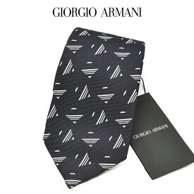 【SALE】【P20倍】 ジョルジオ アルマーニ GIORGIO ARMANI ネクタイ オールシーズン メンズ シルク 100% 総柄 ネイビー イタリア ブランド MADE IN ITALY ビジネス ギフト プレゼント ラッピング無料