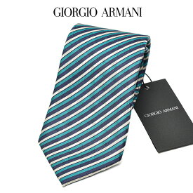 【SALE】【P20倍】 ジョルジオ アルマーニ GIORGIO ARMANI ネクタイ オールシーズン メンズ シルク 100% レジメンタル グリーン イタリア ブランド HANDMADE IN ITALY ビジネス ギフト プレゼント ラッピング無料