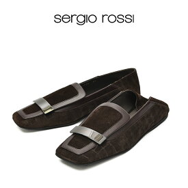 【クリアランス】【半額以下】 セルジオ ロッシ SERGIO ROSSI sr1 Slippers エスアールワン スリッパー ローファー スクエアトゥ スリッポン シューズ メンズ スエード ブラウン イタリア ブランド MADE IN ITALY