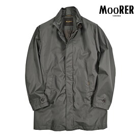 【春夏先行セール】【半額以下】 ムーレー MOORER DUCA-GF ダスターコート スタンドカラー レザートグル 収納可能フード付き 春夏 秋 3シーズン メンズ ライトアウター ACQUA PROOF 防水透湿 ポリエステル グレー イタリア ブランド MADE IN ITALY