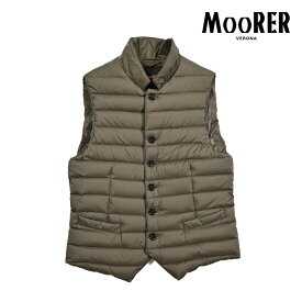 【スーパーSALE】 ムーレー MOORER SIDNEY-S3 シドニー ダウンベスト ウルトラライトブルゾン 春 秋 3シーズン メンズ ライトアウター 撥水 高機能ストレッチナイロン ブラウン MADE IN ITALY