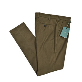 【SALE】【半額以下】 ベルウィッチ BERWICH MORELLO モレロ コットンスラックス ノータック パンツ 秋冬 メンズ コットン ストレッチ カーキグリーン イタリア ブランド MADE IN ITALY