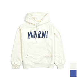 【スーパーSALE】【半額以下】 マルニ MARNI スウェットシャツ フーディーパーカー プルオーバー 長袖 秋冬 メンズ タクタイルレタリング ロゴ 裏起毛 コットン 100％ ホワイト ブルー 2色展開 イタリア ブランド