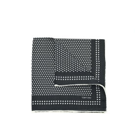 【クリアランス】【半額以下】 トムフォード TOM FORD ポケットチーフ メンズ シルク ウール コットン ドット ダークグレー イタリア ブランド MADE IN ITALY フォーマル パーティー 結婚式 ギフト プレゼント