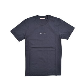 マルニ MARNI ロゴ入りオーガニックコットン製Tシャツ Tシャツ クルーネック 半袖 春夏 メンズ コットン 100％ ネイビー イタリア ブランド