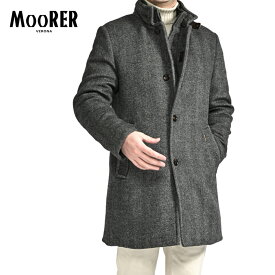【SALE】 ムーレー MOORER BOND-RCA ダウンコート スタンドカラー 秋冬 メンズ アウター ウール カシミヤ ヘリンボーン グレー イタリア ブランド MADE IN ITALY