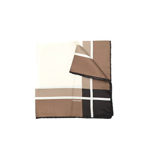 【クリアランス】【半額以下】 トムフォード TOM FORD ポケットチーフ メンズ シルク 100% 幾何柄 ライトブラウン イタリア ブランド MADE IN ITALY フォーマル パーティー 結婚式 ギフト プレゼント