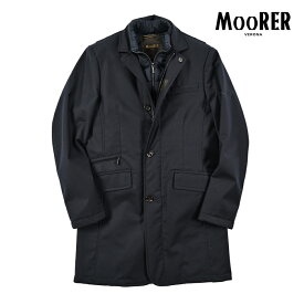 【SALE】 ムーレー MOORER SHINJUKU-LL ACQUA PROOF 防水透湿 2WAY ダウンステンカラーコート ダウンベスト 秋冬 春 3シーズン メンズ アウター ヴァージンウール カシミヤ ダークネイビー イタリア ブランド MADE IN ITALY
