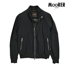 【クーポンで半額】 ムーレー MOORER ALBERTI-KN ボンバージャケット ジップアップブルゾン 春夏 秋 3シーズン メンズ ライトアウター ACQUA RESISTANT 撥水透湿 2軸方向ストレッチナイロン ブラック イタリア ブランド MADE IN ITALY