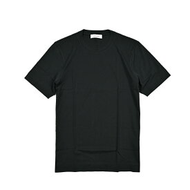 【サマーSALE】 グランサッソ GRAN SASSO 【2025年 春夏新作】 Tシャツ コットンスムース カットソー 半袖 クルーネック 春夏 メンズ ナチュラルストレッチ コットン 100％ ブラック イタリア ブランド MADE IN ITALY