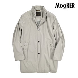 【春夏先行セール】【半額以下】 ムーレー MOORER HEKTOR-KN スタンドカラーコート フード内蔵 春夏 秋 3シーズン メンズ ライトアウター ACQUA RESISTANT 撥水透湿 2軸方向ストレッチマットナイロン グレー イタリア ブランド MADE IN ITALY