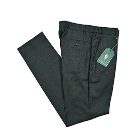 ベルウィッチ BERWICH MORELLO モレロ スラックス ノータック パンツ ナチュラルストレッチ 秋冬 メンズ ヴァージンウール 100％ フランネル ダークグリーン イタリア ブランド MADE IN ITALY