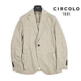 【P10倍】 チルコロ CIRCOLO 1901 【2026年 春夏新作】 テーラードジャケット イージーブレザー 2Bシングル ノッチドラペル 春夏 メンズ コットンストレッチ 織柄 バーズアイ グレージュ イタリア ブランド