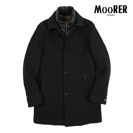 【SALE】【半額以下】 ムーレー MOORER MONFERRATO-OT モンフェラート 中綿入り ステンカラーコート 着脱可能フロントライナー 秋冬 春 3シーズン メンズ アウター ヴァージンウール 100% ブラック イタリア ブランド MADE IN ITALY