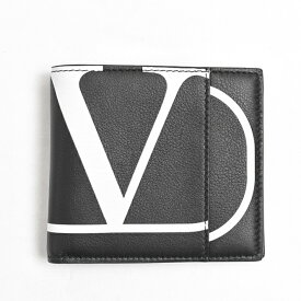【スーパーSALE】 ヴァレンティノ VALENTINO 財布 二つ折りサイフ カードケース カーフレザー 本革 ロゴ メンズ ブラックイタリア ブランド ギフトVALENTINO GARAVANI