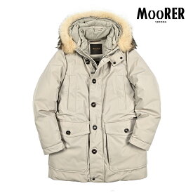 【半額以下】 ムーレー MOORER ARISTOTELE-WCO ダウンコート フーディー 秋冬 メンズ アウター ポリエステル コットン ライトベージュ イタリア ブランド MADE IN ITALY