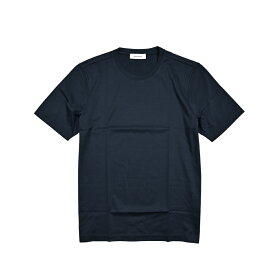 【SALE】【P20倍】 グランサッソ GRAN SASSO FILO SCOZIA Tシャツ コットンスムース カットソー 半袖 クルーネック 春夏 メンズ 極細番手糸 シルケット加工 コットン 100％ ネイビー イタリア ブランド MADE IN ITALY