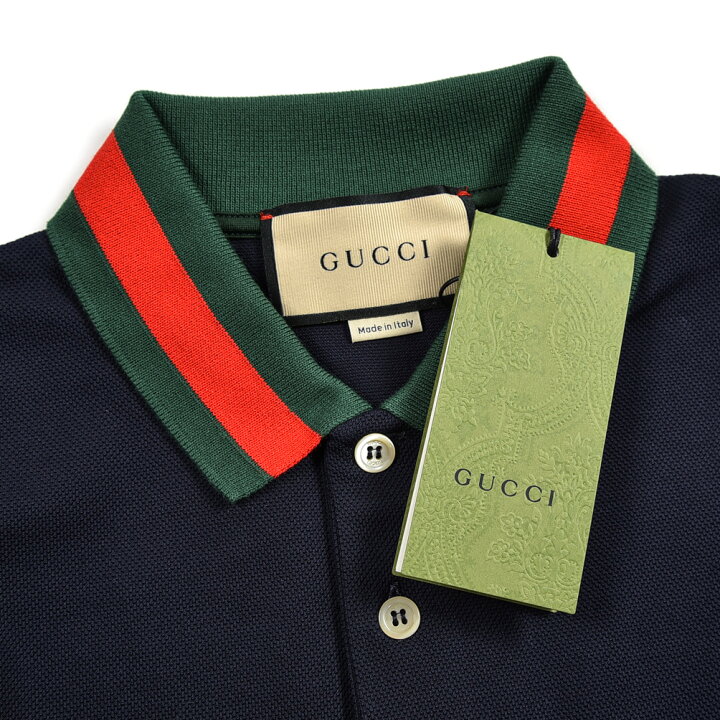 楽天市場】グッチ GUCCI ウェブ ストライプ カラー（襟）付き 