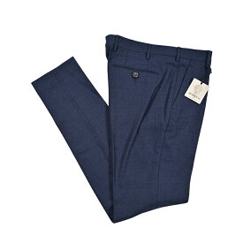 【新春初売り】【半額以下】 ベルウィッチ BERWICH MORELLO モレロ 麻混 サマーウールスラックス ノータック パンツ 春夏 メンズ ヴァージンウール コットン リネン ネイビー イタリア ブランド MADE IN ITALY